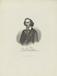Portræt af komponisten Henry Hugo Pierson 1815-1873, ca. 1850. af Moritz Laemmel