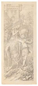 En scene fra eventyret De syv ravne og deres trofaste søster, 1830-1831. af Moritz Ludwig von Schwind
