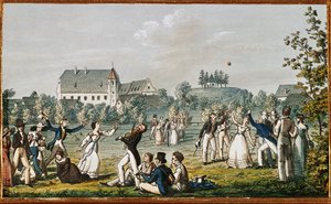 En boldkamp i Atzenbrugg ... (radering) af Moritz Ludwig von Schwind