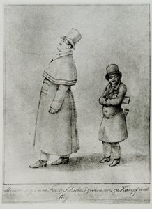 Johann Michael Vogl og Franz Schubert marcherer til kamp og sejr ... (kobberstik)