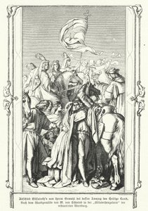 Skt. Elizabeth af Ungarn siger farvel til sin mand, Ludvig IV, Landgrave of Thüringen, da han tager afsted for at deltage i det sjette korstog af Moritz Ludwig von Schwind