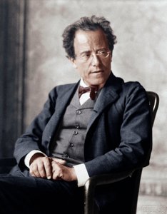 Gustav Mahler ved operahuset i Wien af Moritz Nähr