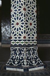 Kasbah of Thamiel glaoui, zellij fliseværk, detalje (keramik)