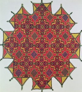 Tekstil med geometrisk mønster (håndarbejde) af Moroccan School