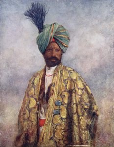 En Kashmiri-soldat (farve litho)
