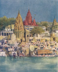 En flodfestival i Benares, 1905 af Mortimer Ludington Menpes