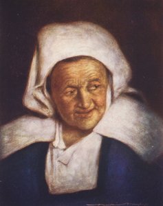 En gammel kvinde (farvelitografi)