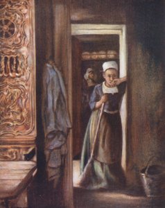Huslige pligter (farvelitografi) af Mortimer Ludington Menpes