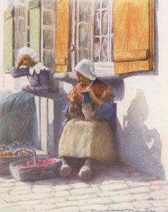 På kajen i Pont-Aven (farvelitografi) af Mortimer Ludington Menpes