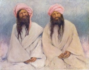 To Baluch Chiefs (farve litho) af Mortimer Ludington Menpes