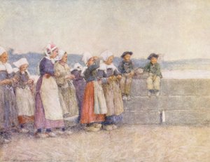 Udkig til fiskerflåden, Concarneau (farvelitografi) af Mortimer Ludington Menpes