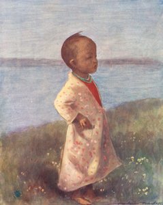 Verdens børn: Burmesere, der står oprejst (farvelitografi) af Mortimer Ludington Menpes