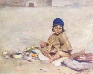Verdens børn: Cashmere, Sitting Still (farvelitografi)