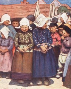 Verdens børn: Dutch, All in a Row (farvelitografi)