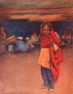 Verdens børn: Indian, The End of the Day (farvelitografi) af Mortimer Ludington Menpes