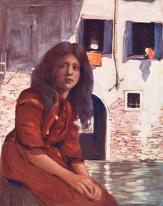 Verdens børn: Italiensk, På en gondol (farvelitografi) af Mortimer Ludington Menpes