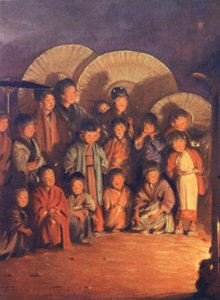 Verdens børn: Japanske, levende juveler (farvelitografi)