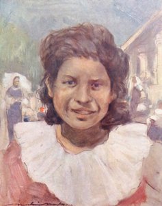 Verdens børn: Mexicansk, mexicansk pige (farvelitografi)