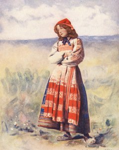 Verdens børn: Russisk, ventende (farvelitografi) af Mortimer Ludington Menpes