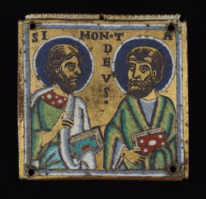Plade: Simon og Thaddeus, c.1160 af Mosan School