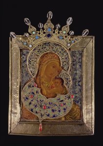 Ikon for Jomfruen den Alle Glorified (forgyldt sølv og tempera på panel)
