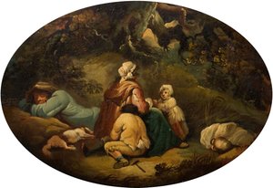 Sigøjnere i et landskab, 1804. af Moses Haughton