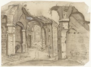 Vej gennem Colosseum, Rom af Moses ter Borch (manner of)