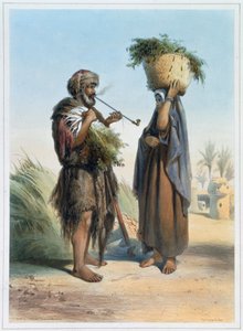 Fellah mand og kvinde, 1848 af Mouilleron