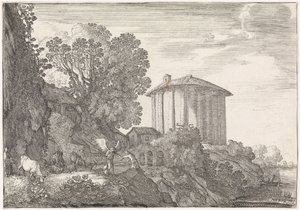 Landskab med Vesta-templet Arkadiske landskaber (serietitel) af Moyses van Wtenbrouck