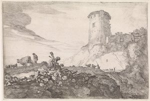 Landskab med rundt tårn Arkadiske landskaber (serietitel)