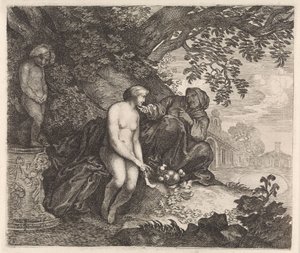 Vertumnus forsøger at forføre Pomona af Moyses van Wtenbrouck