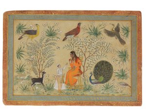Adelig kvinde i en have, ca. 1740 af Mughal School