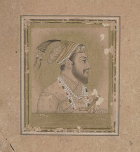 Portræt af Shah Jehan, ca. 1600-tallet (blæk med akvarel og guld) af Mughal School