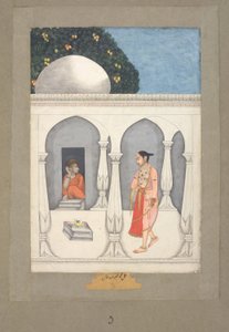 Muhammad Faqirullah Khan En dame på besøg i en saivitisk helligdom, ca. 1750 (gouache på papir) af Muhammad Faqirullah Khan