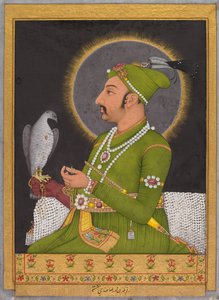 Posthumt portræt af Mughal-kejseren Muhammad Shah regerede 1719-1748...recto, 1764.