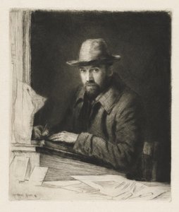 Portræt af kunstneren med hat, nr. 2 af Muirhead Bone