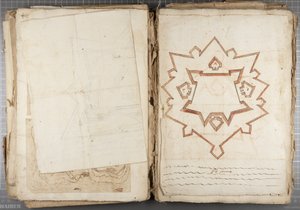 Portefølje af tegninger af Mutio Oddi fra Urbino og andre - Po Fume, ca. 1635-40 (pen og blæk på papir i indbundet bind)