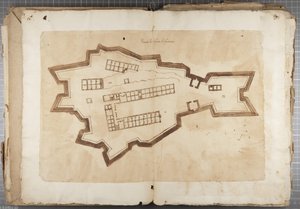 Portefølje af tegninger af Mutio Oddi fra Urbino og andre - Port of Fuentes, ca. 1635-40 (pen & blæk på papir i indbundet bind)
