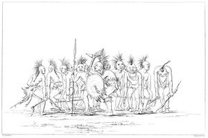 Tiggerdans, Sac and Fox, Rock Island, Upper Mississippi, 1841. af Myers and Co