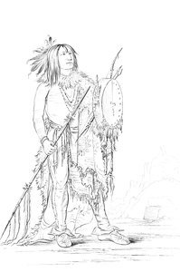 Portræt af White Buffalo, indiansk mand, 1841.