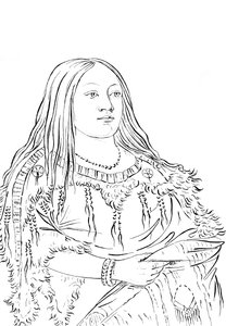 Portræt af en indiansk kvinde, 1841. af Myers and Co