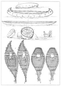 Sioux-kanoer og Chippewa-snesko, 1841. af Myers and Co