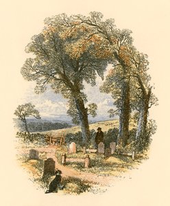 En kirkegårdsscene af Myles Birket Foster