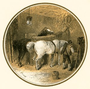 Heste i stalden af Myles Birket Foster