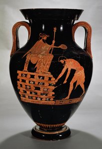 Attic rød-figur mave amfora forestiller Croesus på hans Pyre, fra Vulci, ca. 500-490 f.Kr. (keramik)