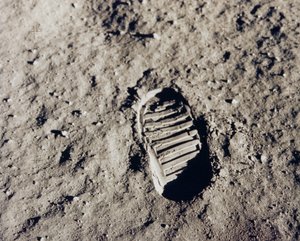 Apollo 11 bootprint på månen, juli 1969. af NASA Images