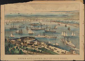 Upper and Lower Bay of New York, ca. 1881 af Nathaniel Currier