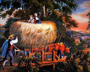 American Country Life: Haying Time- The Last Load af Currier and Ives