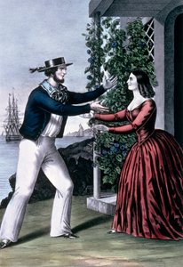 Sømanden kommer tilbage af N. and Ives J.M. (1824-95) Currier