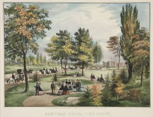 Central Park - The Drive af Currier and Ives